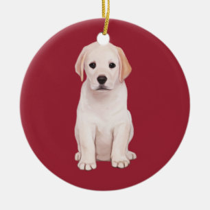 Yellow Labrador Puppy Keramikornament