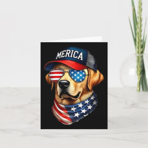 Yellow Labrador Retriever 4. July Merica USA F Karte
