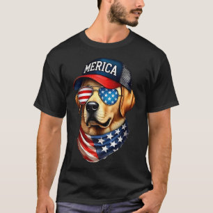 Yellow Labrador Retriever 4. July Merica USA F T-Shirt