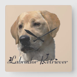 Yellow Labrador Retriever Art Geschenke Quadratische Wanduhr