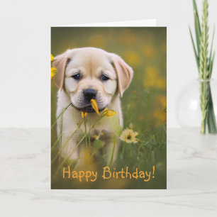 Yellow Labrador Retriever Birthday Card Karte