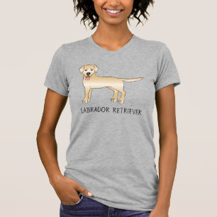 Yellow Labrador Retriever Cartoon Dog & Text T-Shirt
