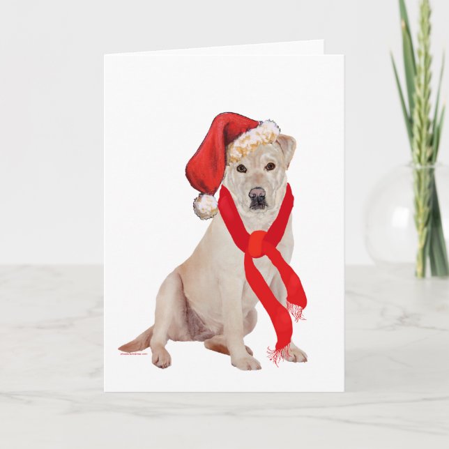Yellow Labrador Retriever Christmas Feiertagskarte (Vorderseite)
