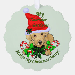 Yellow Labrador Retriever Christmas Geschenke Ornament Karte