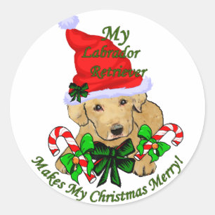Yellow Labrador Retriever Christmas Geschenke Runder Aufkleber