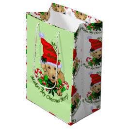 Yellow Labrador Retriever Christmas Mittlere Geschenktüte