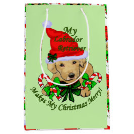 Yellow Labrador Retriever Christmas Mittlere Geschenktüte