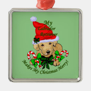 Yellow Labrador Retriever Christmas Ornament Aus Metall