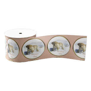Yellow Labrador Retriever Christmas Ripsband