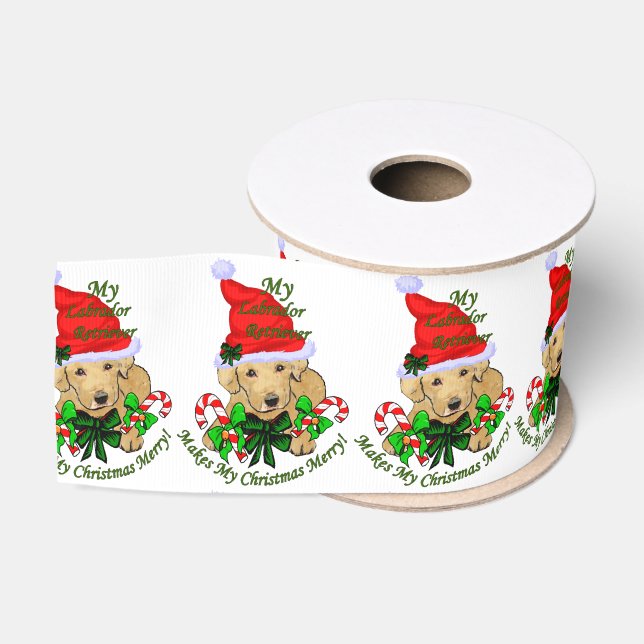 Yellow Labrador Retriever Christmas Ripsband (Spule)
