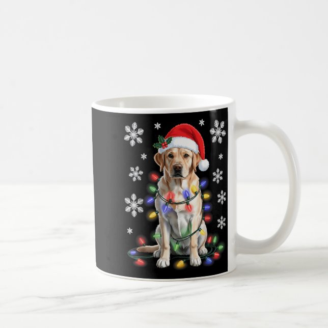 Yellow Labrador Retriever Christmas Tree Light Paj Kaffeetasse (Rechts)