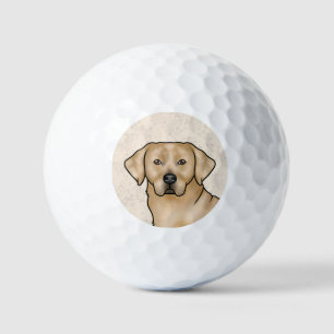 Yellow Labrador Retriever Design Cartoon Dog Head Golfball