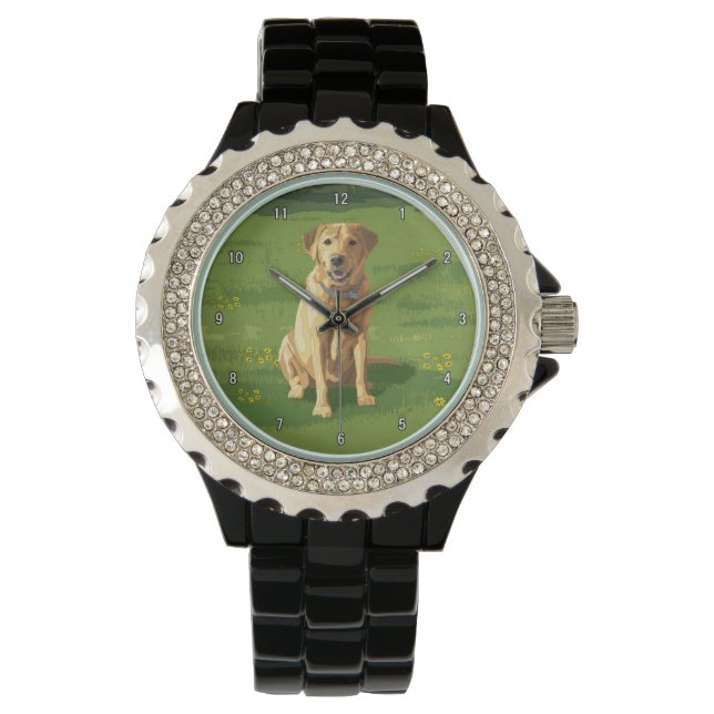 Yellow Labrador Retriever Dog Armbanduhr (Vorderseite)