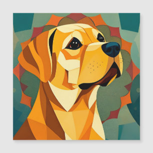 Yellow Labrador Retriever Dog Geometric Art Magnetkarte