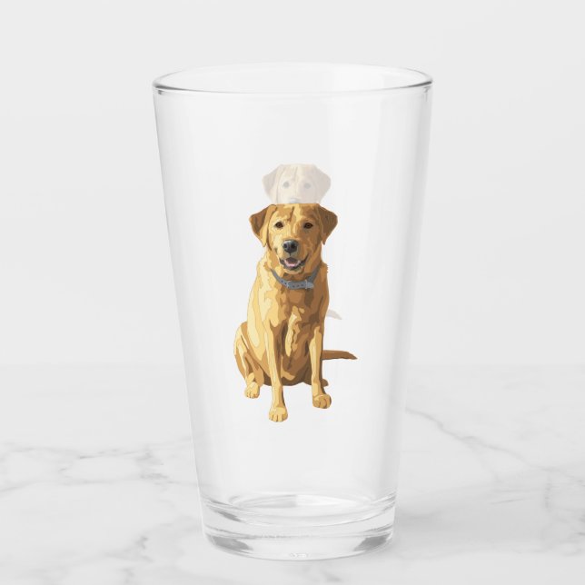 Yellow Labrador Retriever Dog Glas (Vorderseite)