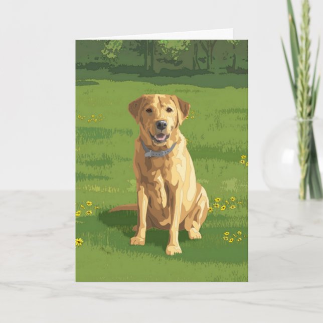 Yellow Labrador Retriever Dog Karte (Vorderseite)