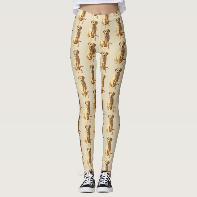 Yellow Labrador Retriever Dog Leggings (Vorderseite)