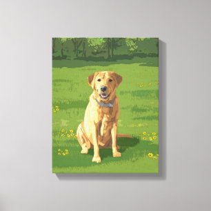 Yellow Labrador Retriever Dog Leinwanddruck