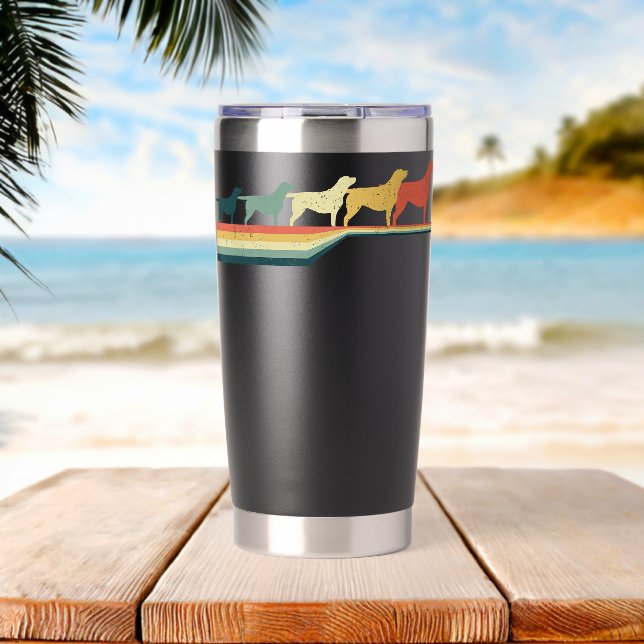 Yellow Labrador Retriever Dog Lover Thermobecher (Strand (gedreht))