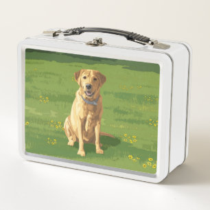 Yellow Labrador Retriever Dog Metall Brotdose
