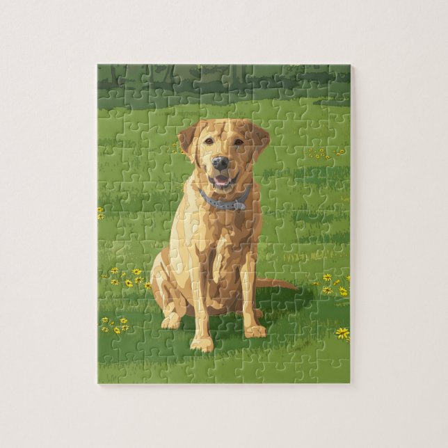 Yellow Labrador Retriever Dog Puzzle (Vertikal)