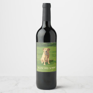 Yellow Labrador Retriever Dog Weinetikett