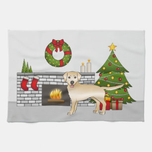 Yellow Labrador Retriever - Festlicher Weihnachtsr Geschirrtuch