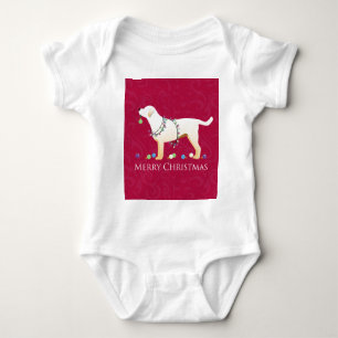 Yellow Labrador Retriever Frohe Weihnachtsgestaltu Baby Strampler