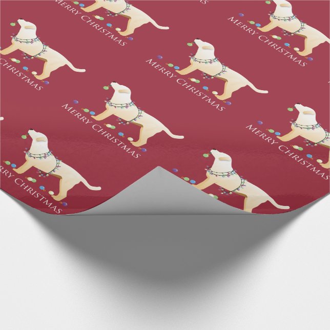 Yellow Labrador Retriever Frohe Weihnachtsgestaltu Geschenkpapier (Ecke)