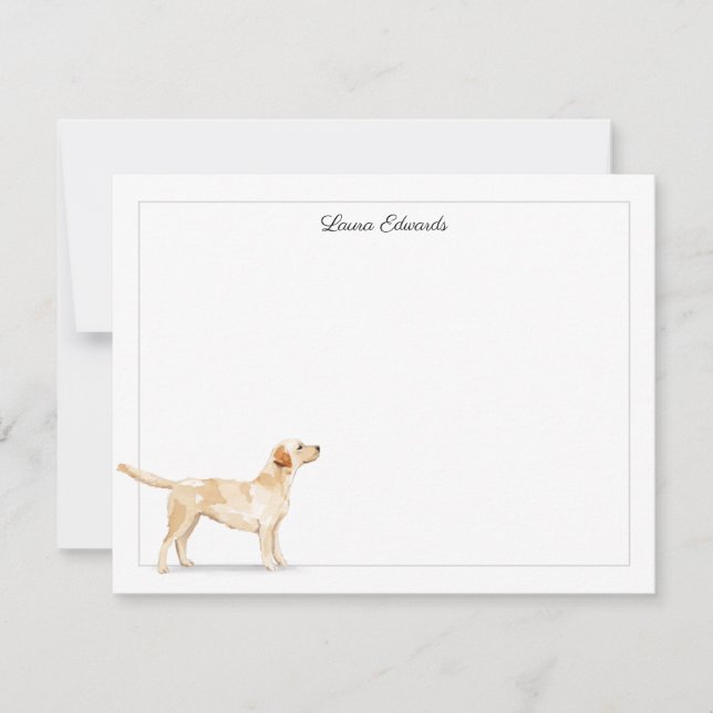Yellow Labrador Retriever Gran Border Personalisie Mitteilungskarte (Vorderseite)