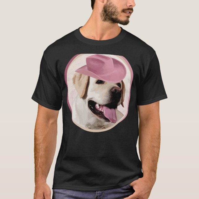 Yellow Labrador Retriever in Pink Hat ! Insbesonde T-Shirt (Vorderseite)