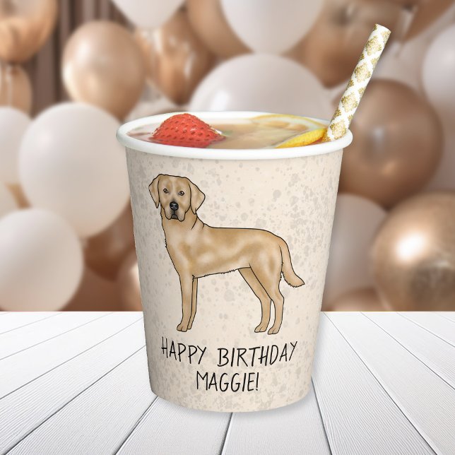 Yellow Labrador Retriever Labrador Hund Happy Birt Pappbecher (Von Creator hochgeladen)