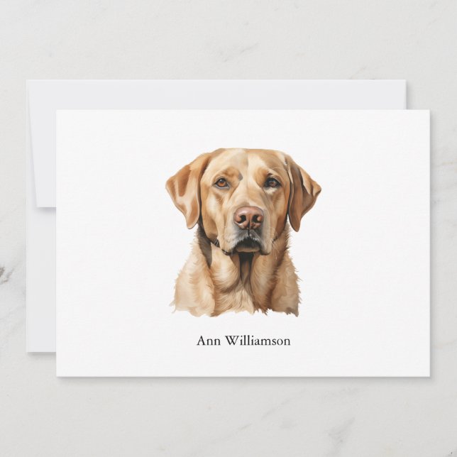 Yellow Labrador Retriever Note Card Einladung (Vorderseite)