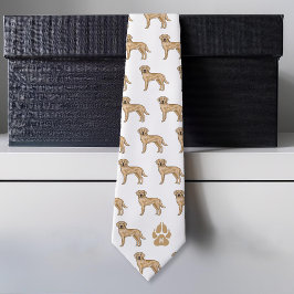 Yellow Labrador Retriever Pattern Custom Monogram Krawatte
