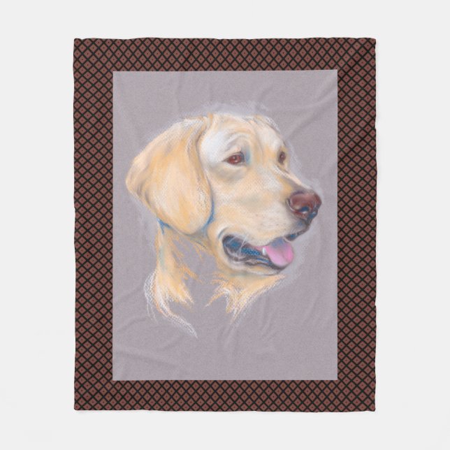 Yellow Labrador Retriever Portrait Fleecedecke (Vorderseite)