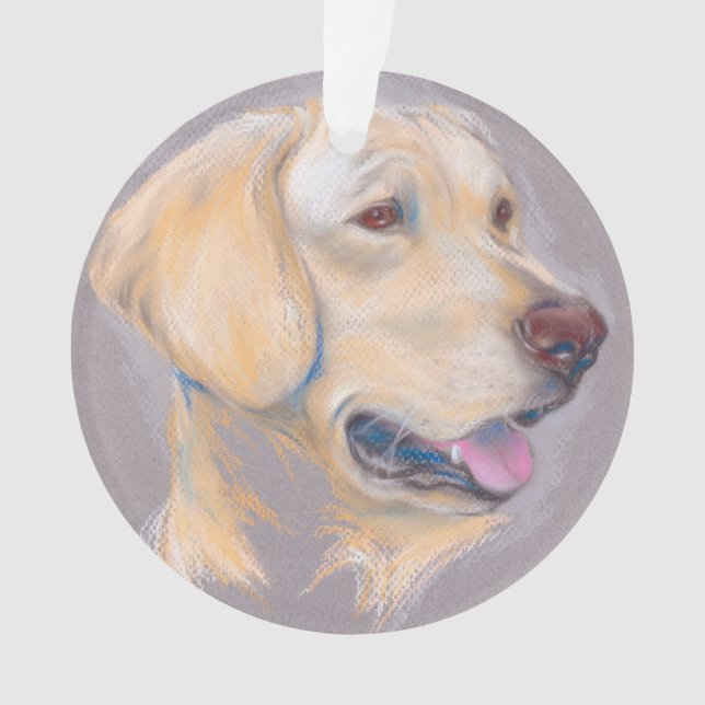 Yellow Labrador Retriever Portrait Ornament (Vorderseite)