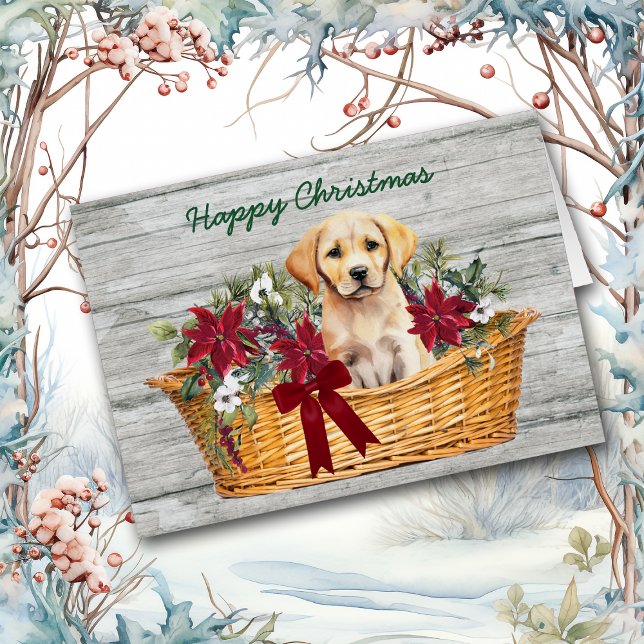 Yellow Labrador Retriever Puppy Basket Holiday (Von Creator hochgeladen)