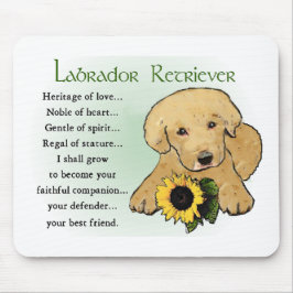 Yellow Labrador Retriever Puppy Gips Mousepad