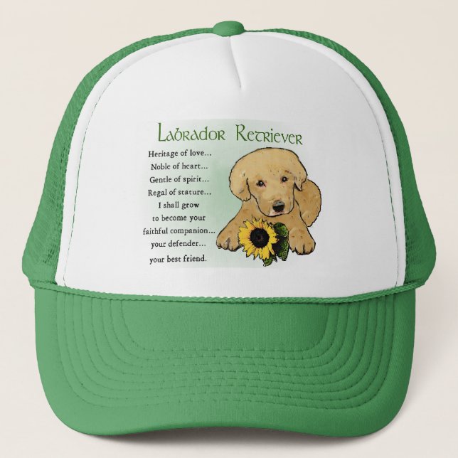 Yellow Labrador Retriever Puppy Gips Truckerkappe (Vorderseite)