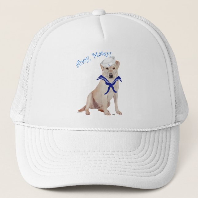 Yellow Labrador Retriever Sailor Truckerkappe (Vorderseite)