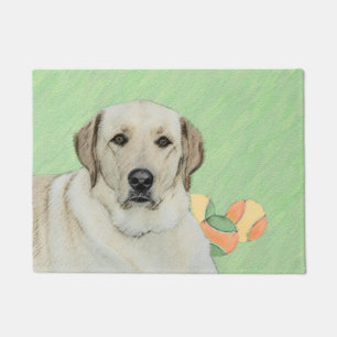 Yellow Labrador Retriever & Tennis Balls Malerei Fußmatte