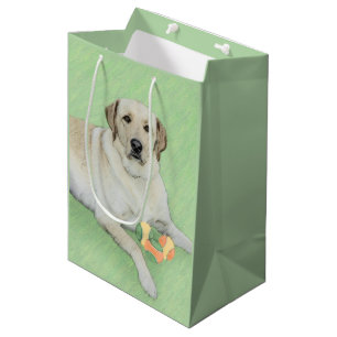 Yellow Labrador Retriever & Tennis Balls Malerei Mittlere Geschenktüte