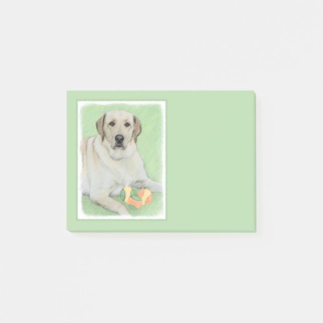 Yellow Labrador Retriever & Tennis Balls Malerei Post-it Klebezettel (Vorderseite)