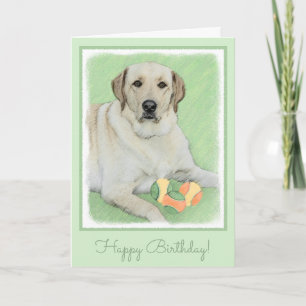 Yellow Labrador Retriever & Tennis Balls Painting Karte
