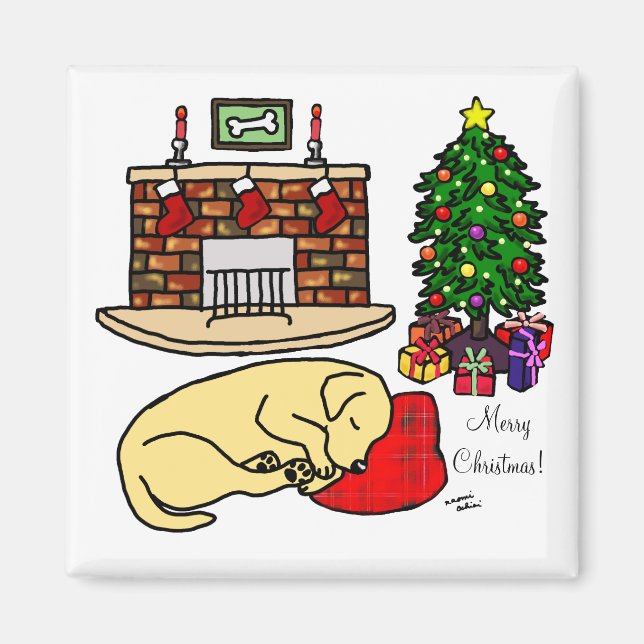 Yellow Labrador Retriever Weihnachtsmagnete Magnet (Vorne)