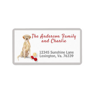 Yellow Labrador Retriever Zuhause Rücksendeadresse Adressaufkleber
