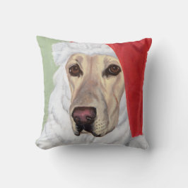 Yellow Labrador Santa Pillow Kissen