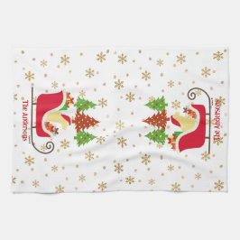 Yellow Labrador Silhouette Christmas Sleigh Geschirrtuch