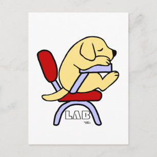 Yellow Labrador Student 2 Cartoon Postkarte