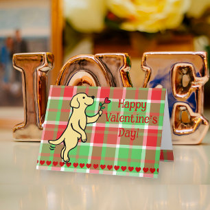 Yellow Labrador Tiny Heart Blume Valentine Feiertagskarte